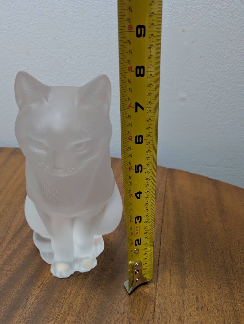 Lalique Frosted Crystal Figurine.  Chat Assis (Sitting Cat).  No Flaws.
